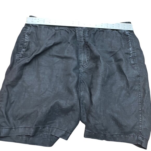 28 Palms Shorts Women XL 9" Black 100% Linen Elastic Waist Zip Button - Picture 8 of 12